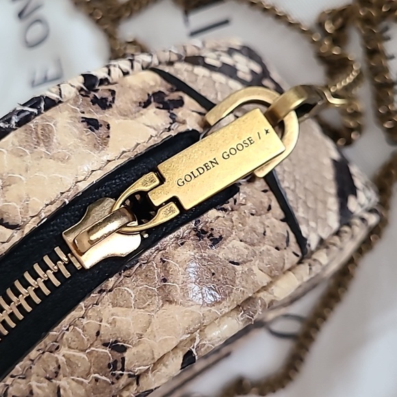 NWOT Golden Goose Faux snake print mini crossbody bag with chainlink strap - Picture 5 of 7